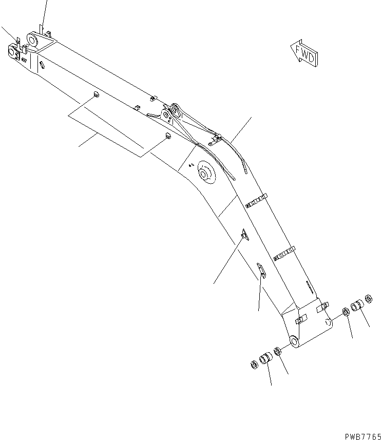 Excavators Komatsu / PC200LC-6 S/N 80001-UP (Overseas Version)(pc200l2c) / BOOM (ROTATION ARM)(#99112-)(360080 : T1110-01B2A)
