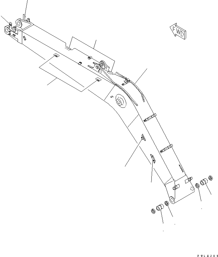 Excavators Komatsu / PC200LC-6 S/N 80001-UP (Overseas Version)(pc200l2c) / BOOM (LONG GREASING TYPE) (WITH ROTATION ARM)(#99112-)(360130 : T1110-01D1B)