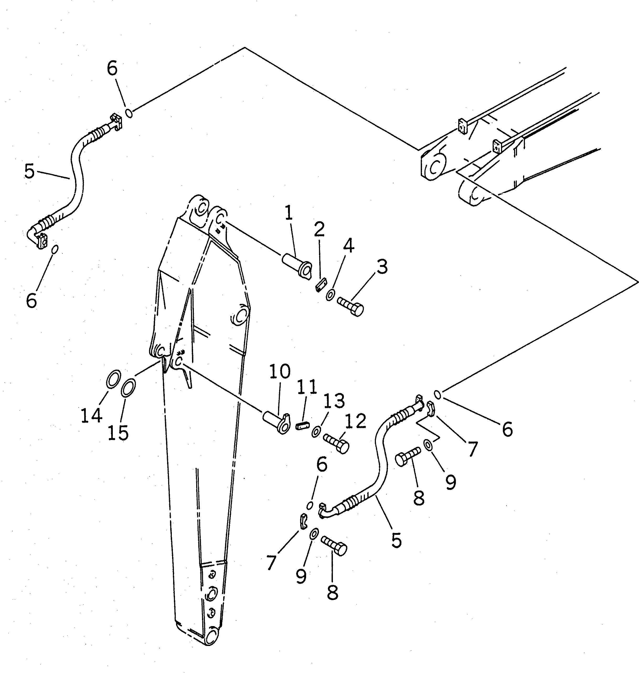 Excavators Komatsu / PC200LC-6 S/N 80001-UP (Overseas Version)(pc200l2c) / ARM LESS PARTS(360620 : T1200-01A4)