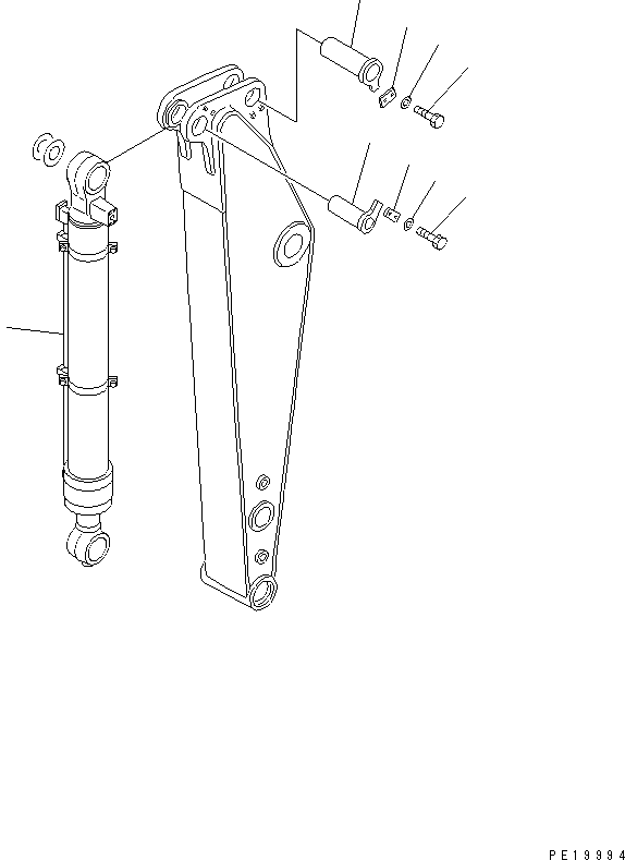 Excavators Komatsu / PC200LC-6 S/N 80001-UP (Overseas Version)(pc200l2c) / ARM LESS PARTS (FOR 1.8M ARM)(360630 : T1200-01A9)