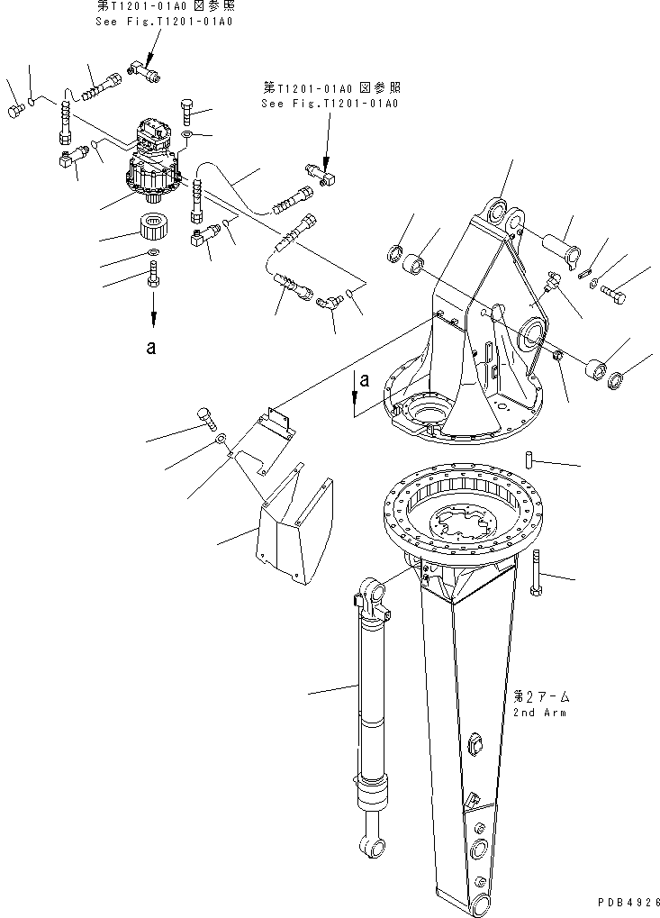 Excavators Komatsu / PC200LC-6 S/N 80001-UP (Overseas Version)(pc200l2c) / ROTATION ARM (2.9M) (FIRST ARM)(#94101-)(360870 : T1201-05A0A)