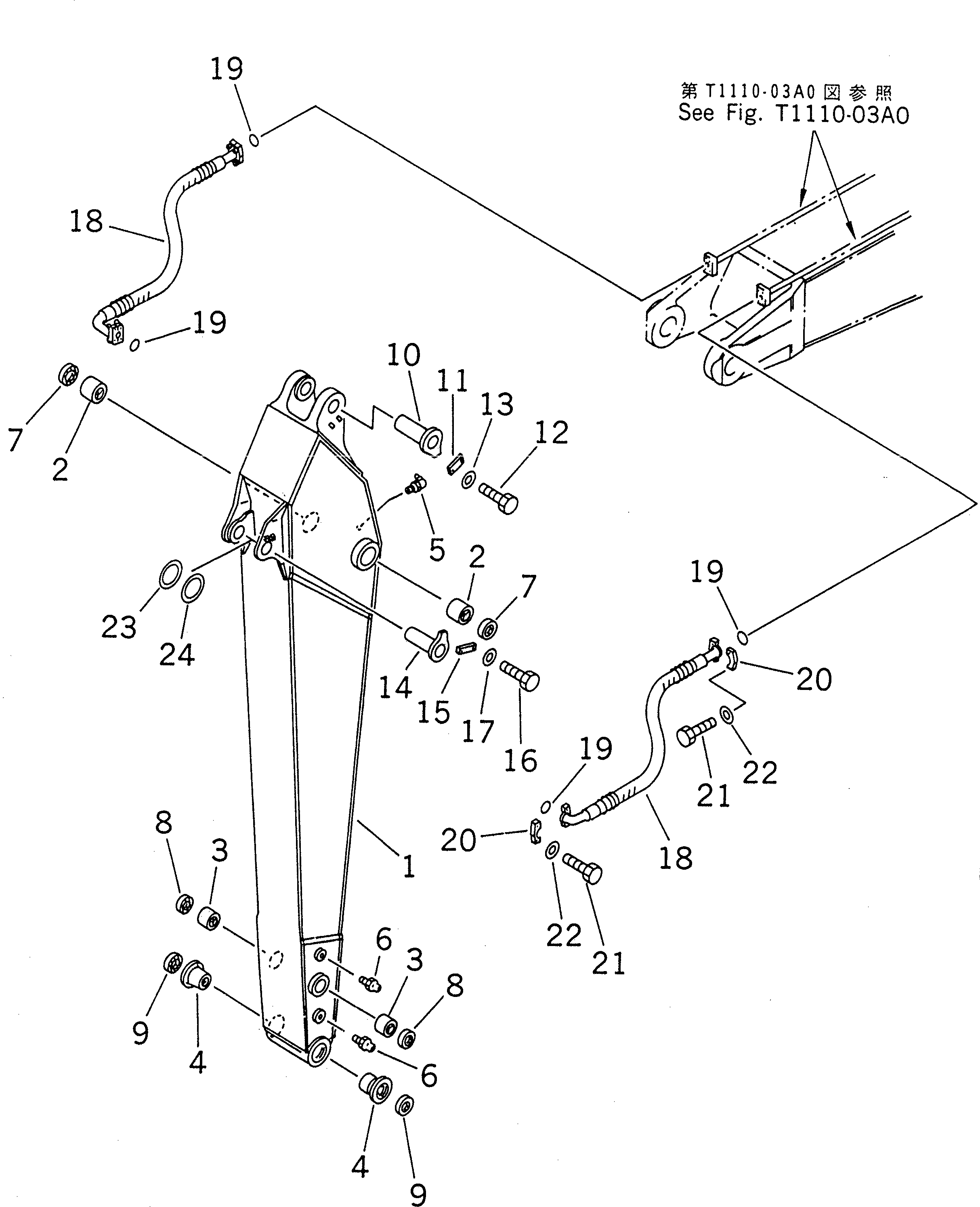 Excavators Komatsu / PC200LC-6 S/N 80001-UP (Overseas Version)(pc200l2c) / ARM (2.4M)(360920 : T1210-01A1)