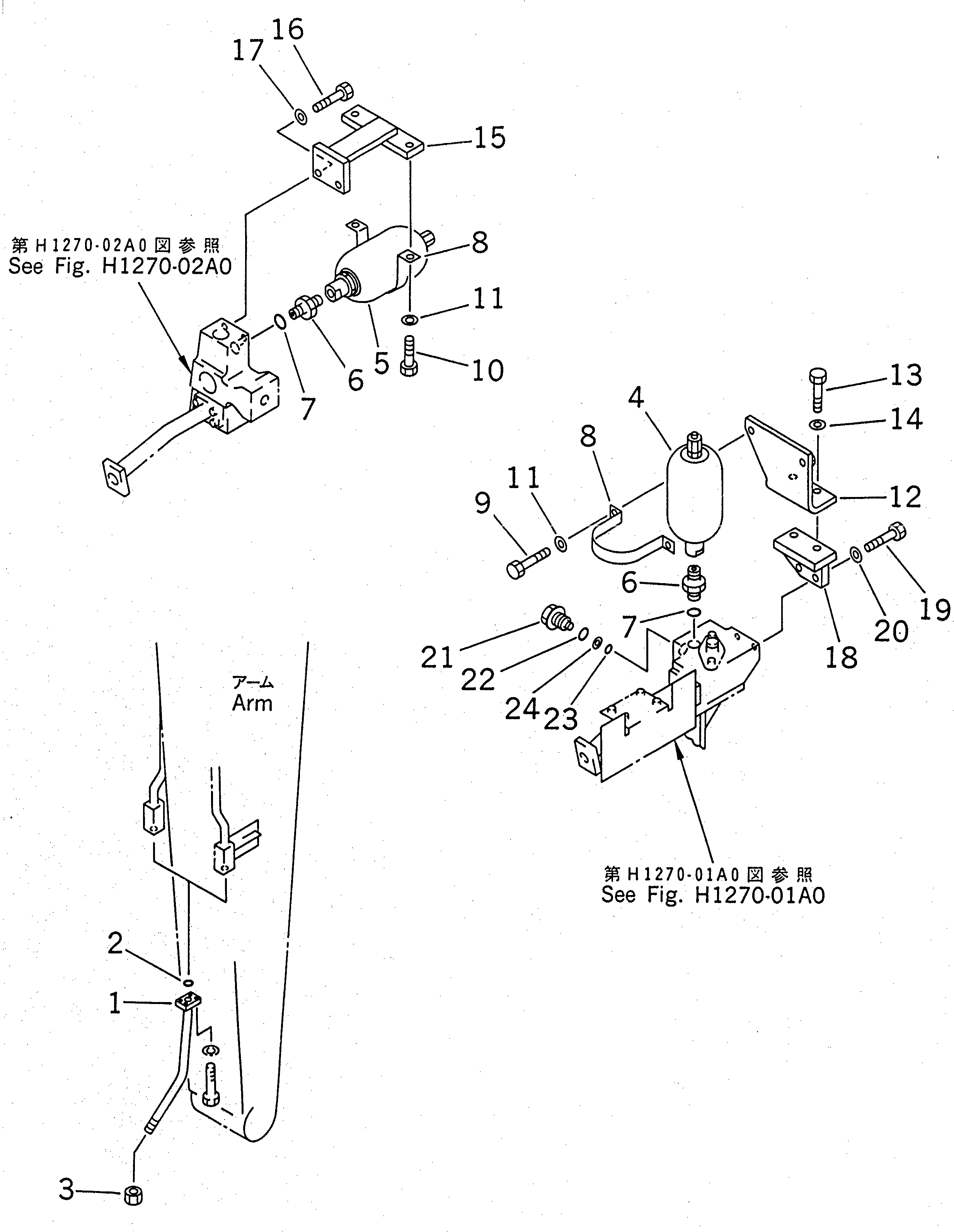 Excavators Komatsu / PC200LC-6 S/N 80001-UP (Overseas Version)(pc200l2c) / BREAKER ADAPTER (FOR NIPPON PNEUMATIC)(#80001-94968)(361490 : T1920-01A0)