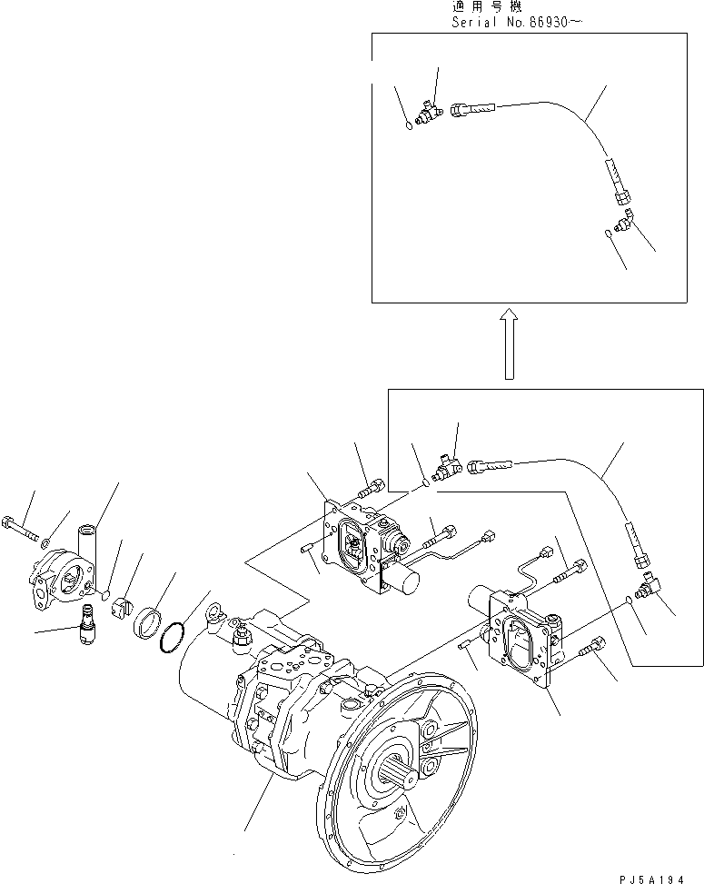 Excavators Komatsu / PC200LC-6 S/N 80001-UP (Overseas Version)(pc200l2c) / MAIN PUMP (1/9)(#80001-94998)(480700 : Y1600-01A0)
