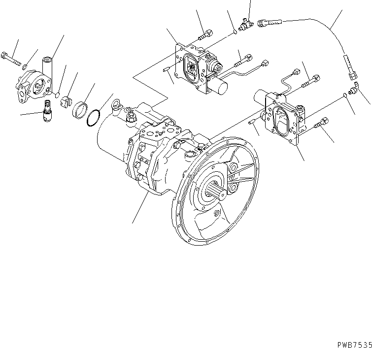 Excavators Komatsu / PC200LC-6 S/N 80001-UP (Overseas Version)(pc200l2c) / MAIN PUMP (1/9)(#86930-96513)(480710 : Y1600-01A0A)