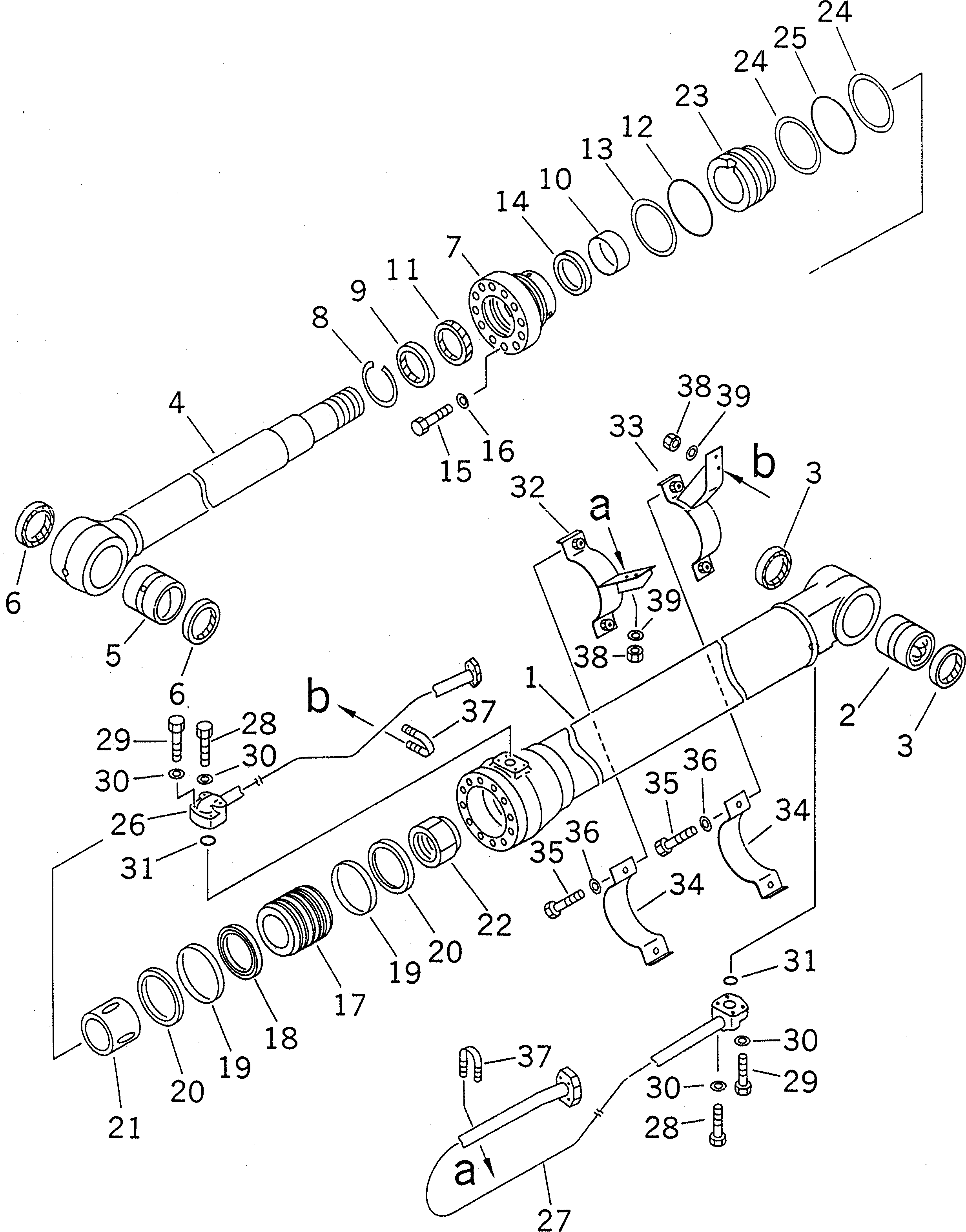 Excavators Komatsu / PC200LC-6 S/N 80001-UP (Overseas Version)(pc200l2c) / 1ST BOOM CYLINDER (2-PIECE BOOM)(#94999-96513)(481030 : Y1620-01A2A)