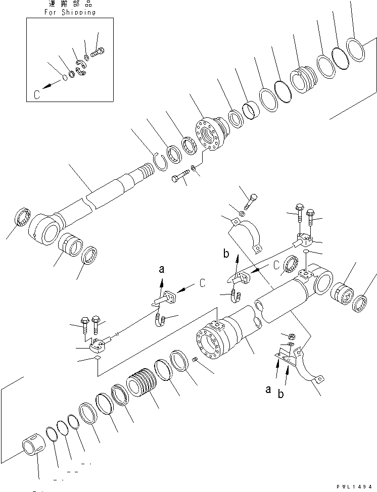 Excavators Komatsu / PC200LC-6 S/N 80001-UP (Overseas Version)(pc200l2c) / BOOM CYLINDER (LARGE TYPE) (FOR K.A.)(#101894-)(481050 : Y1620-01A4)