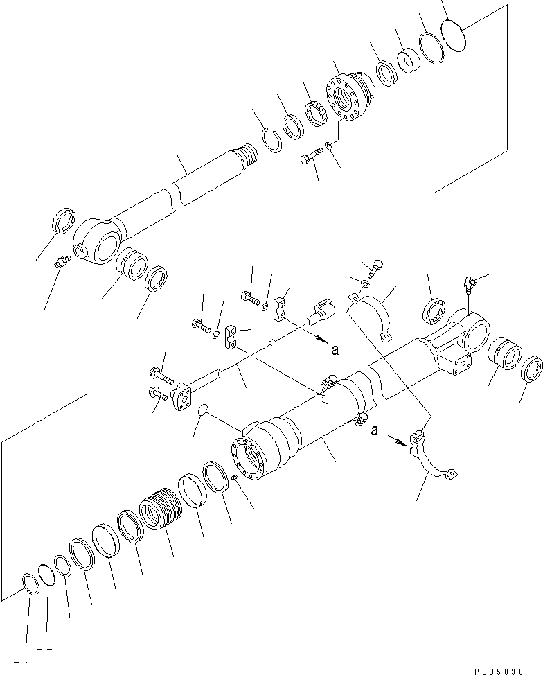 Excavators Komatsu / PC200LC-6 S/N 80001-UP (Overseas Version)(pc200l2c) / BUCKET CYLINDER (FOR 1.8M ARM) (LONG GREASING TYPE)(#94999-)(481200 : Y1620-41A5)