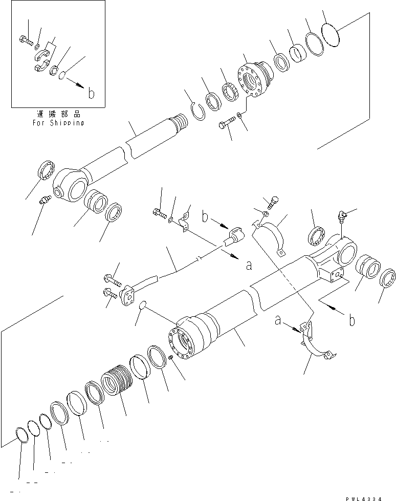 Excavators Komatsu / PC200LC-6 S/N 80001-UP (Overseas Version)(pc200l2c) / BUCKET CYLINDER (FOR 2.4M ARM AND 2.9M ARM) (WITH BLIND PARTS)(#94999-)(481230 : Y1620-41A8)