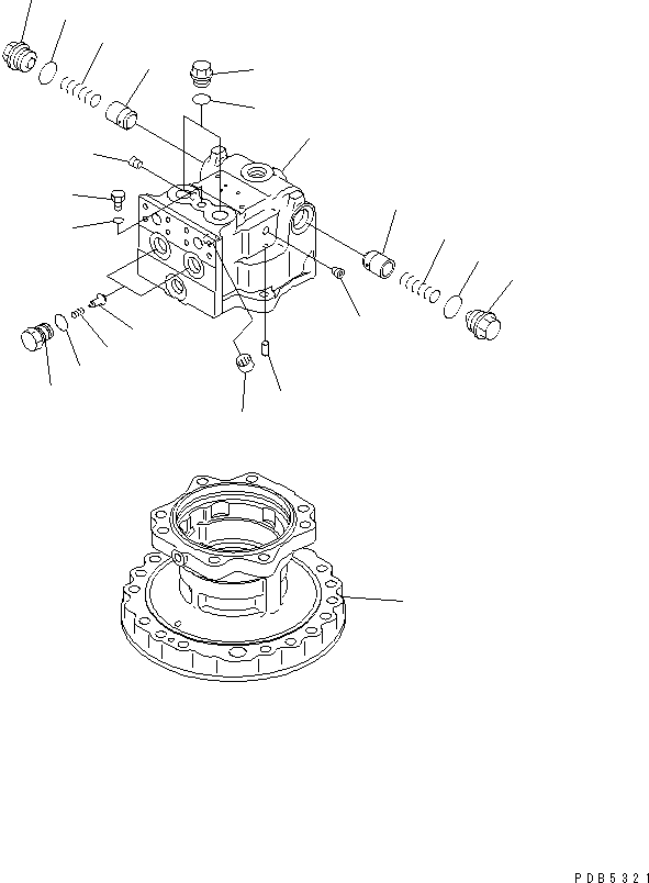 Excavators Komatsu / PC200LC-6 S/N 80001-UP (Overseas Version)(pc200l2c) / SWING MOTOR (1/3) (WITH SWING BY-PASS VALVE)(#96514-)(481320 : Y1640-21A0A)