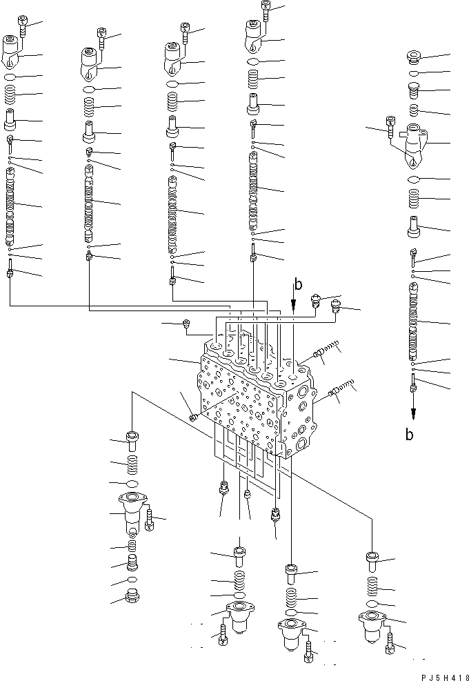 Excavators Komatsu / PC200LC-6 S/N 80001-UP (Overseas Version)(pc200l2c) / MAIN VALVE (1-ACTUATOR) (2/11) (WITHOUT SAFETY VALVE)(#86930-87999)(482730 : Y1662-42A0A)