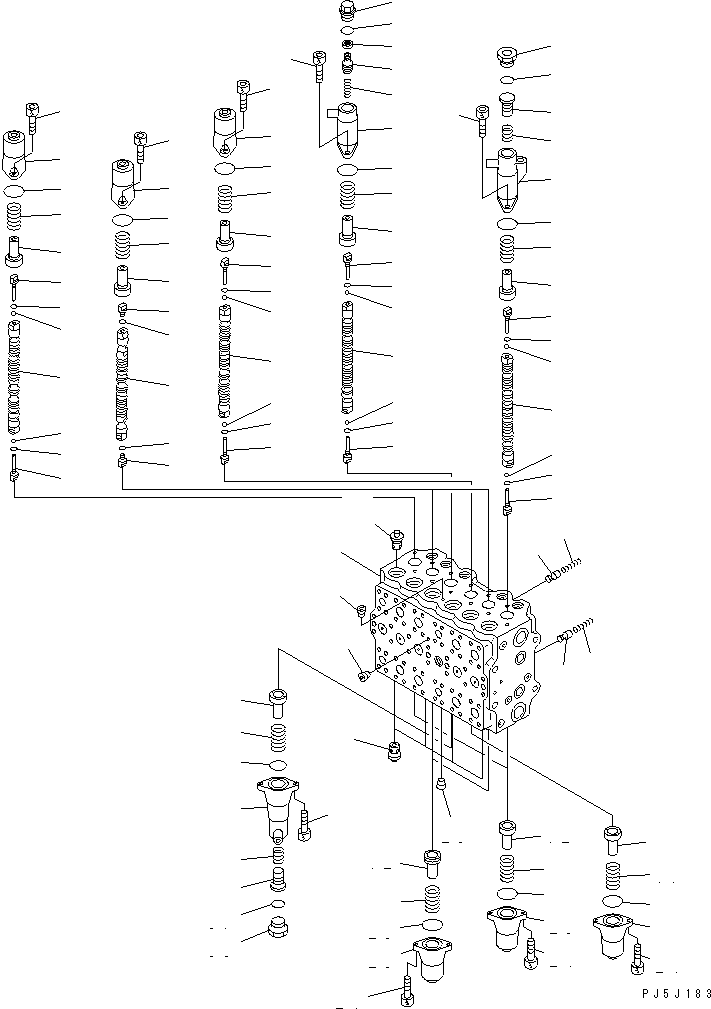Excavators Komatsu / PC200LC-6 S/N 80001-UP (Overseas Version)(pc200l2c) / MAIN VALVE (3-ACTUATOR) (2/11)(#89799-96513)(484480 : Y1666-02A0D)