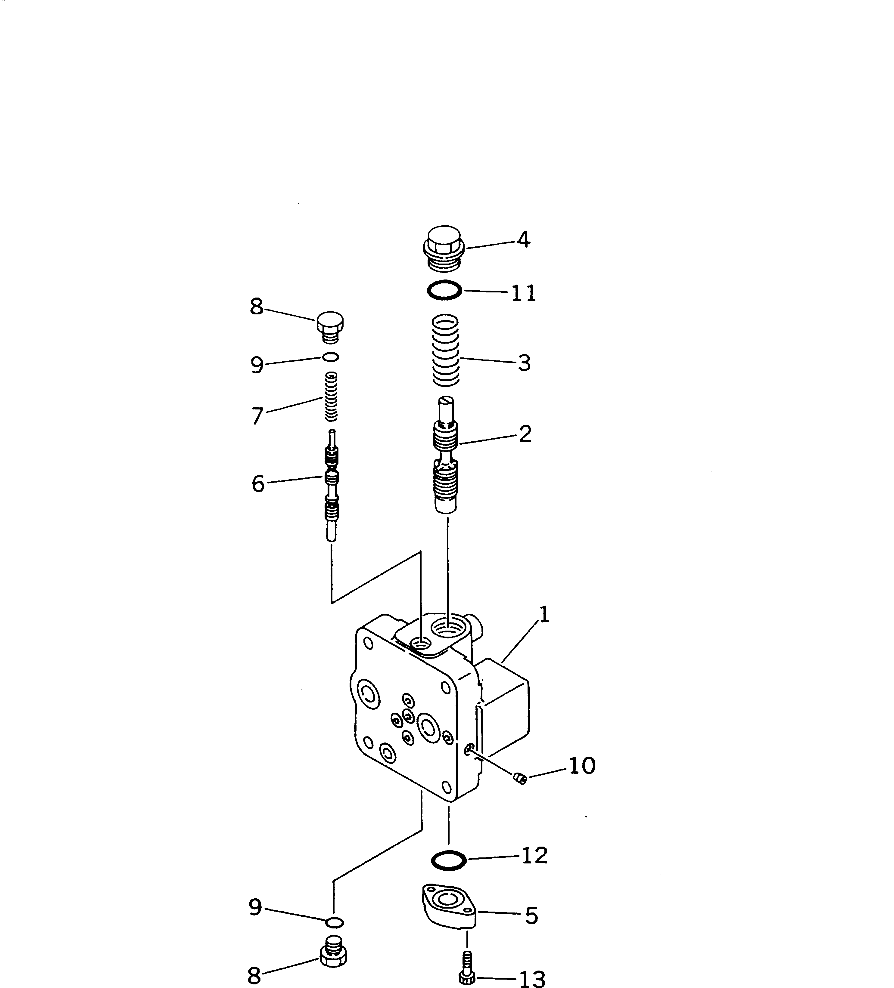 Excavators Komatsu / PC200LC-6 S/N 80001-UP (Overseas Version)(pc200l2c) / MAIN VALVE (1-ACTUATOR) (3/11) (WITHOUT SAFETY VALVE)(#88000-94998)(482800 : Y1662-43A0B)
