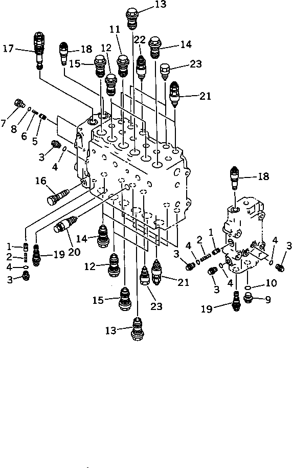 Excavators Komatsu / PC200LC-6 S/N 80001-UP (Overseas Version)(pc200l2c) / MAIN VALVE (5/11)(#86930-87999)(481590 : Y1660-05A0A)