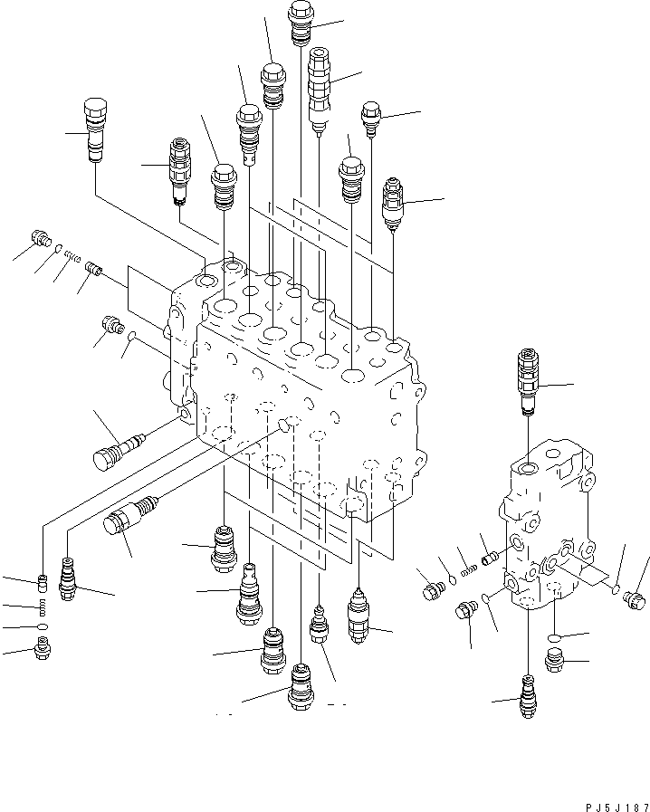 Excavators Komatsu / PC200LC-6 S/N 80001-UP (Overseas Version)(pc200l2c) / MAIN VALVE (5/11)(#89799-94998)(481610 : Y1660-05A0C)