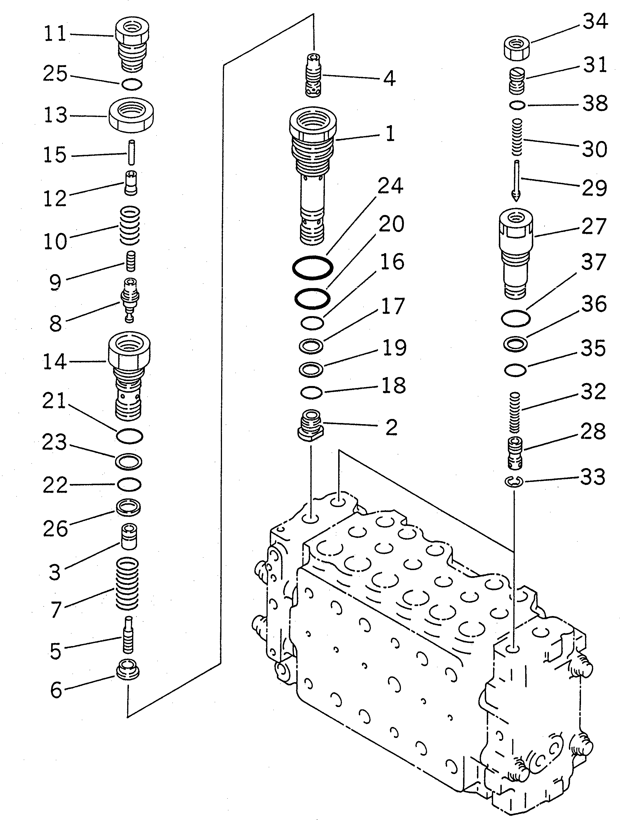 Excavators Komatsu / PC200LC-6 S/N 80001-UP (Overseas Version)(pc200l2c) / MAIN VALVE (7/11)(#80001-87999)(481680 : Y1660-07A0)