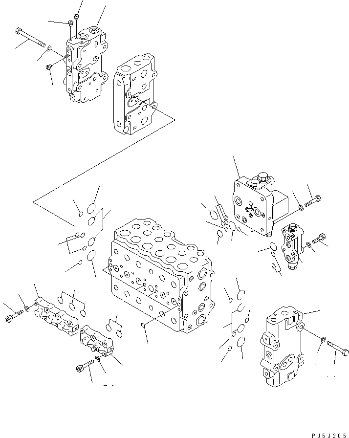 Excavators Komatsu / PC200LC-6 S/N 80001-UP (Overseas Version)(pc200l2c) / MAIN VALVE (1-ACTUATOR) (1/11) (WITHOUT SAFETY VALVE)(#80001-86929)(482660 : Y1662-41A0)