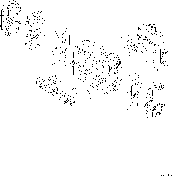 Excavators Komatsu / PC200LC-6 S/N 80001-UP (Overseas Version)(pc200l2c) / MAIN VALVE (1-ACTUATOR) (2/14)(#99472-)(482050 : Y1662-02A0F)