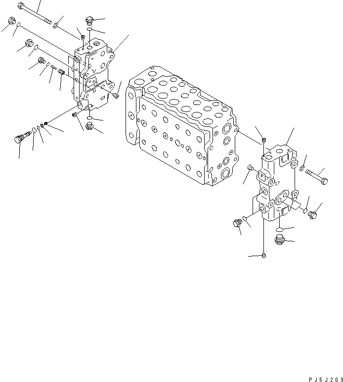 Excavators Komatsu / PC200LC-6 S/N 80001-UP (Overseas Version)(pc200l2c) / MAIN VALVE (1-ACTUATOR) (4/13) (WITHOUT SAFETY VALVE)(#96514-99471)(482880 : Y1662-44A0E)