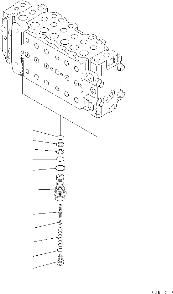 Excavators Komatsu / PC200LC-6 S/N 80001-UP (Overseas Version)(pc200l2c) / MAIN VALVE (1-ACTUATOR) (5/14)(#96514-99471)(482220 : Y1662-05A0E)