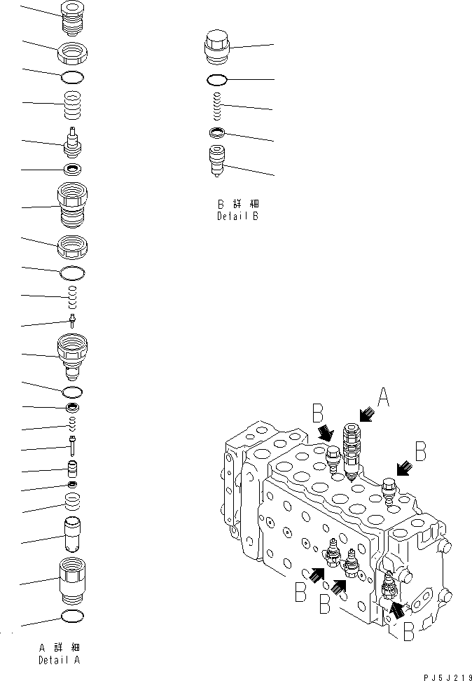 Excavators Komatsu / PC200LC-6 S/N 80001-UP (Overseas Version)(pc200l2c) / MAIN VALVE (1-ACTUATOR) (10/13) (WITHOUT SAFETY VALVE)(#96514-99471)(483240 : Y1662-50A0E)