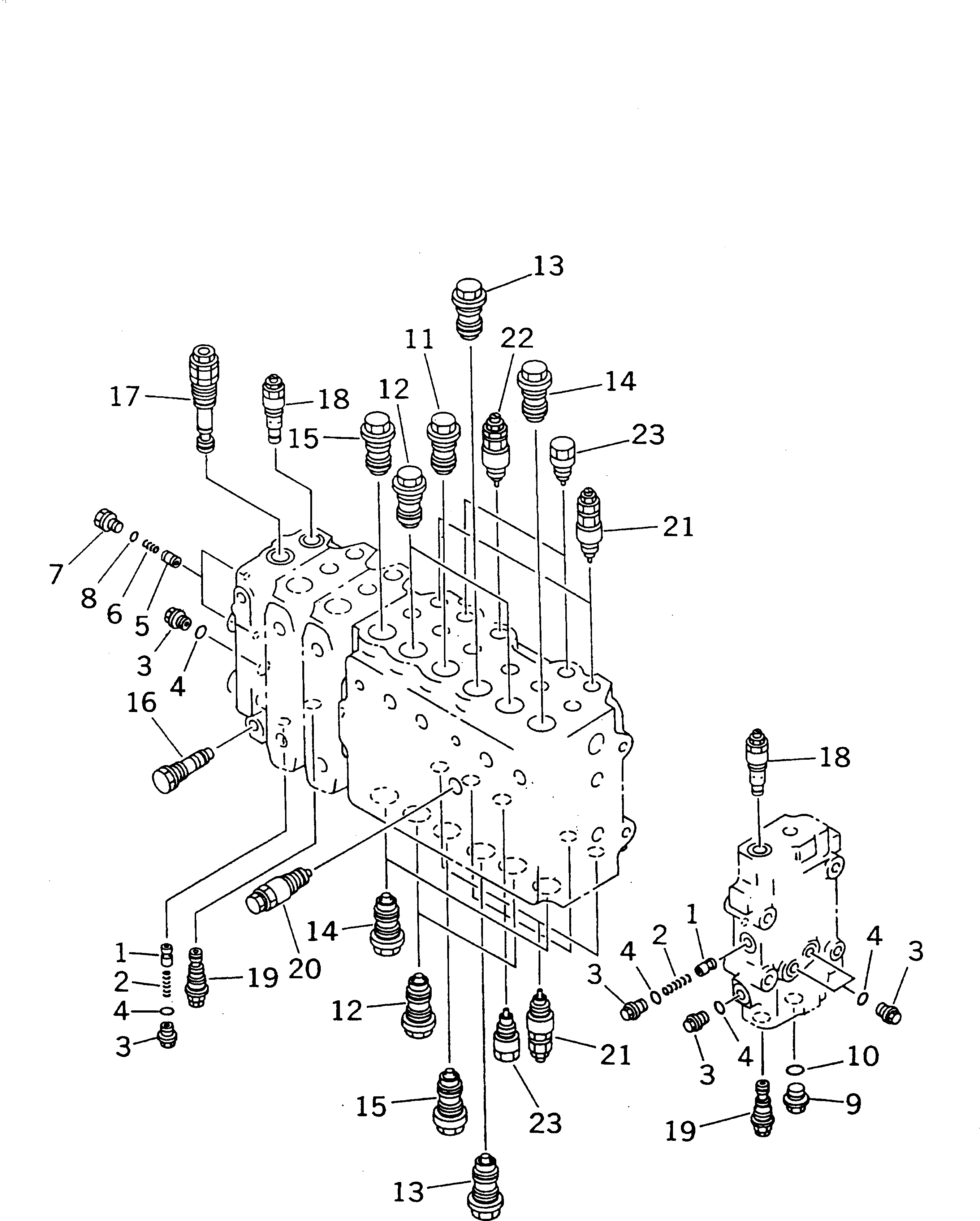 Excavators Komatsu / PC200LC-6 S/N 80001-UP (Overseas Version)(pc200l2c) / MAIN VALVE (2-ACTUATOR) (5/11)(#86930-87999)(483790 : Y1664-05A0A)