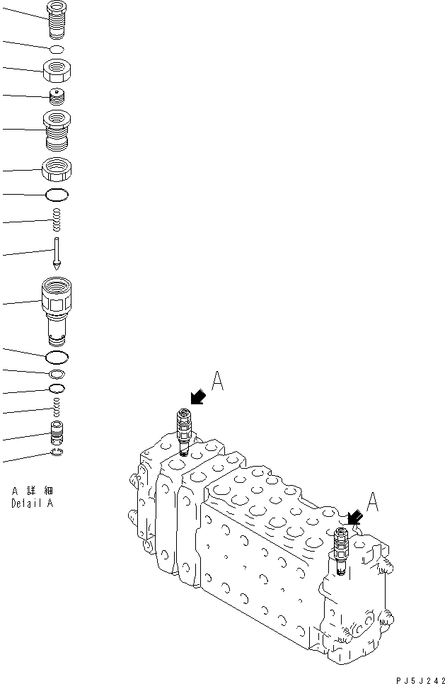 Excavators Komatsu / PC200LC-6 S/N 80001-UP (Overseas Version)(pc200l2c) / MAIN VALVE (2-ACTUATOR) (7/11)(#88000-89798)(483940 : Y1664-07A0B)