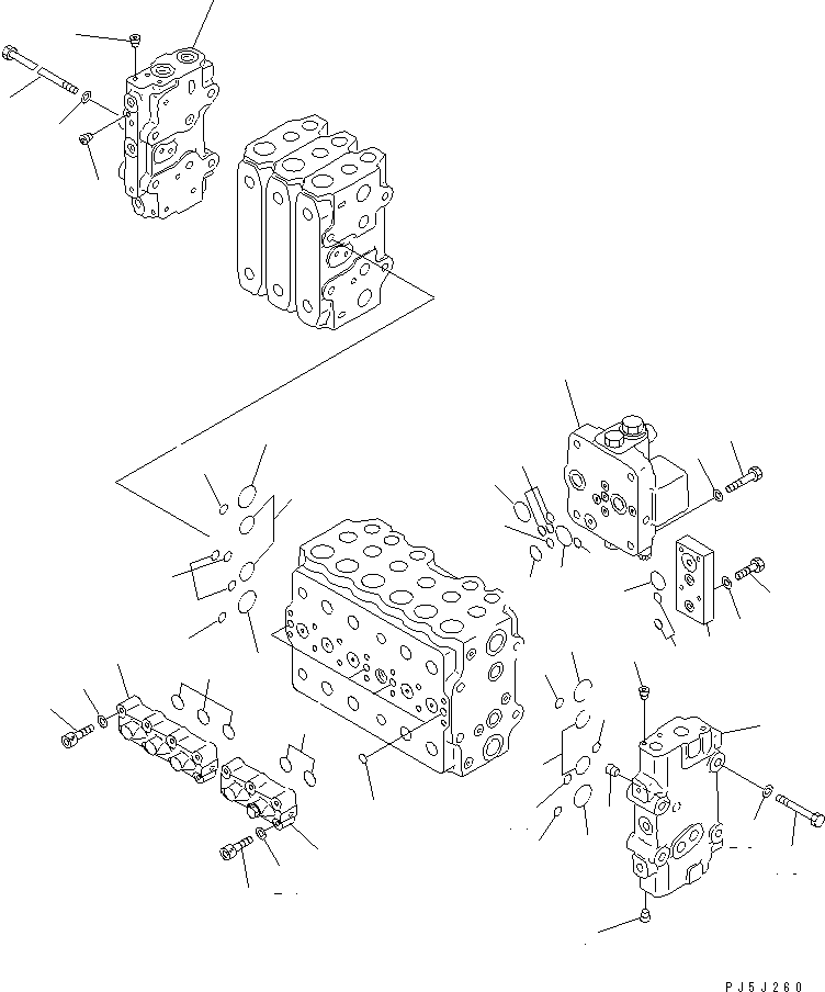 Excavators Komatsu / PC200LC-6 S/N 80001-UP (Overseas Version)(pc200l2c) / MAIN VALVE (3-ACTUATOR) (1/11) (FOR ARM REVOLUTION)(#86930-87999)(485240 : Y1666-21A0A)