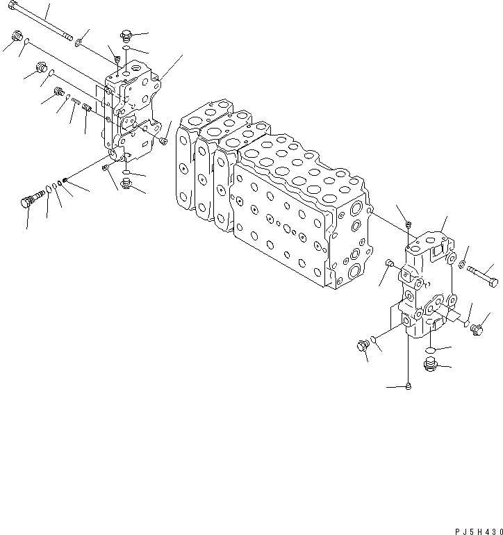 Excavators Komatsu / PC200LC-6 S/N 80001-UP (Overseas Version)(pc200l2c) / MAIN VALVE (3-ACTUATOR) (4/17) (FOR ARM REVOLUTION)(#94999-)(485350 : Y1666-24A0C)