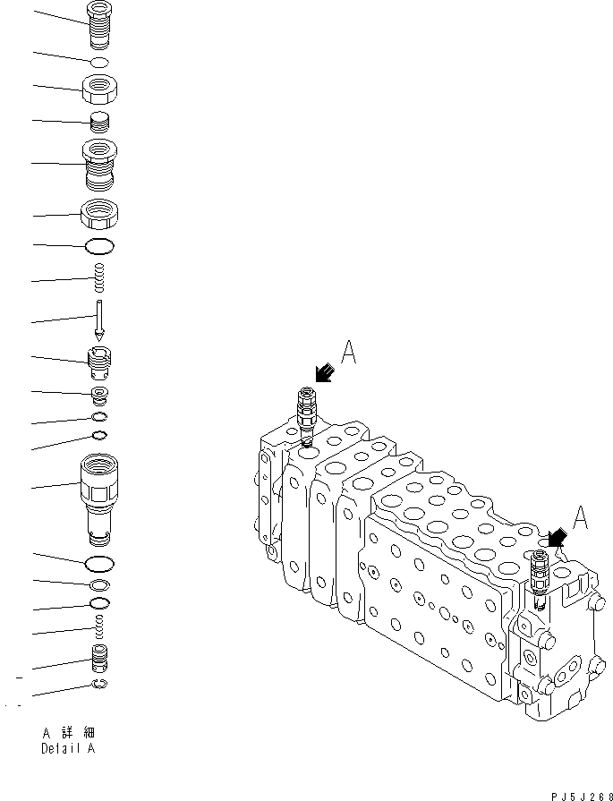 Excavators Komatsu / PC200LC-6 S/N 80001-UP (Overseas Version)(pc200l2c) / MAIN VALVE (3-ACTUATOR) (6/17) (FOR ARM REVOLUTION)(#94999-)(485410 : Y1666-26A0C)