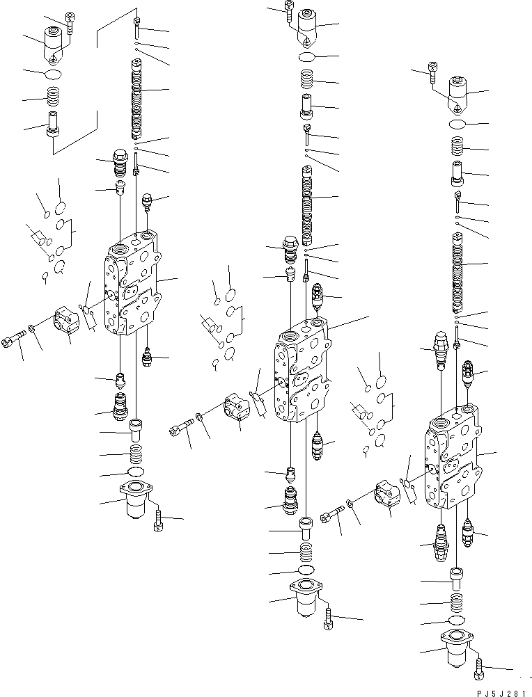 Excavators Komatsu / PC200LC-6 S/N 80001-UP (Overseas Version)(pc200l2c) / MAIN VALVE (3-ACTUATOR) (10/11) (FOR ARM REVOLUTION)(#86930-87999)(485510 : Y1666-30A0A)