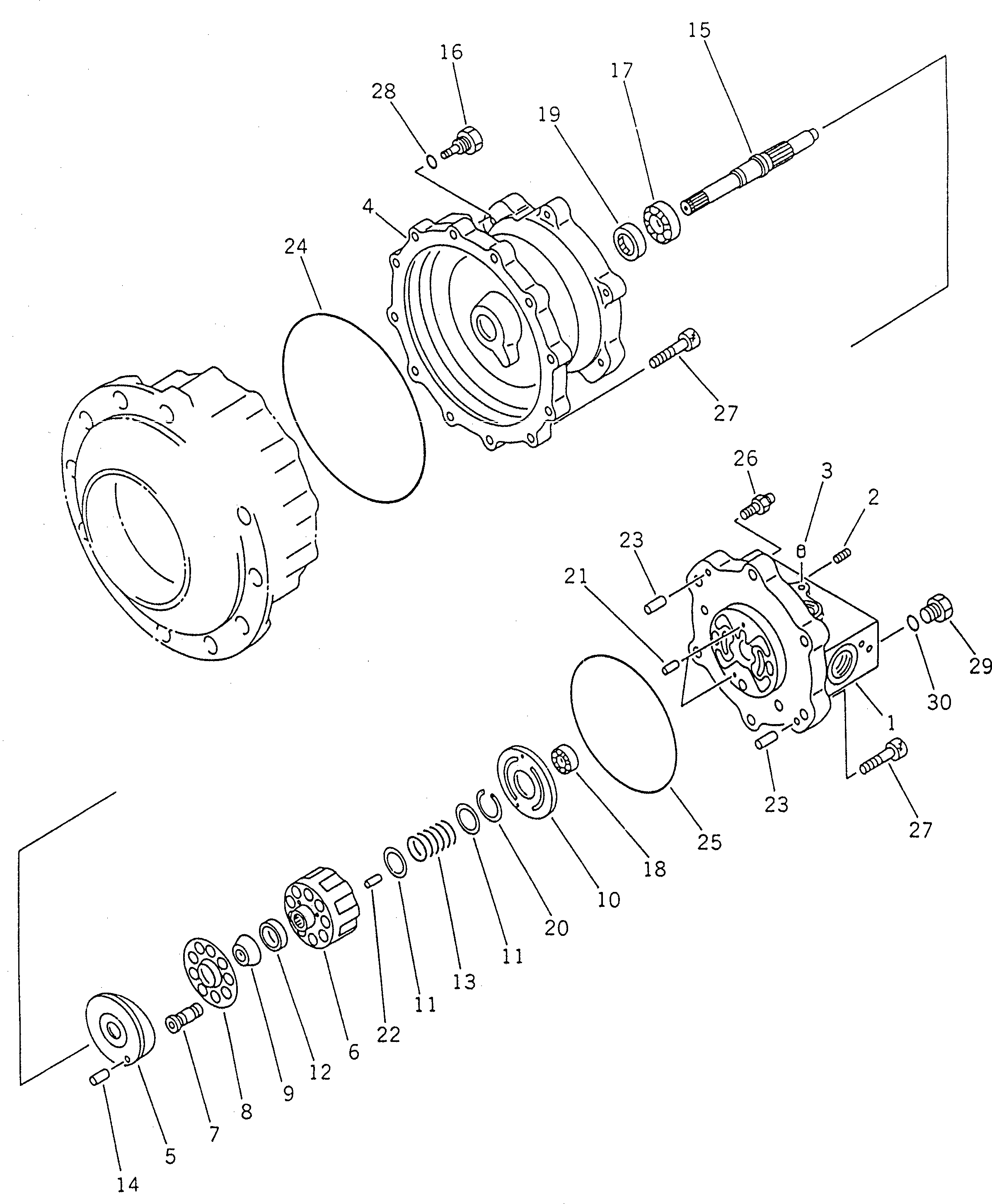 Excavators Komatsu / PC200LC-6 S/N 80001-UP (Overseas Version)(pc200l2c) / SWING MOTOR (FOR ROTATION ARM) (MOTOR 2/2)(485900 : Y1966-02A0)