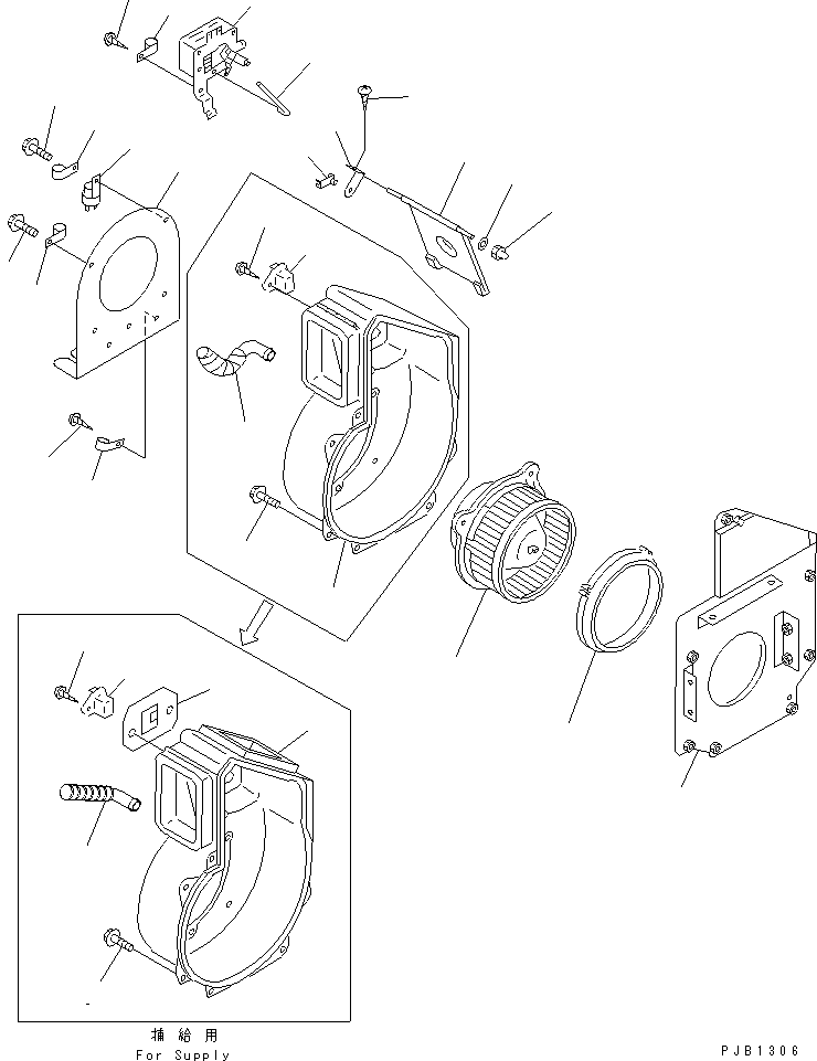 Excavators Komatsu / PC200LC-6 S/N 80001-UP (Overseas Version)(pc200l2c) / BLOWER ASS