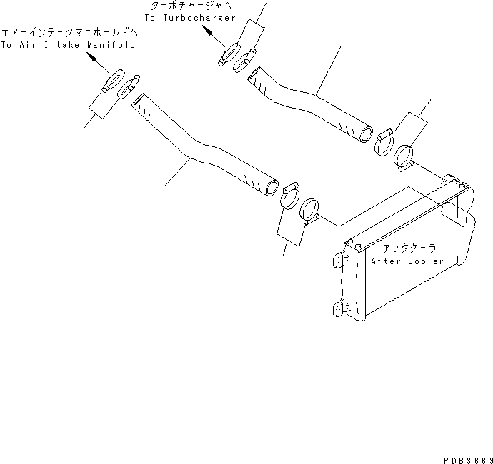 Excavators Komatsu / PC200LC-6 S/N 80001-UP(pc200l2r) / COOLING (FAN GUARD AND AFTER COOLER PIPING)(#91087-94998)(060120 : C0100-04A1A)