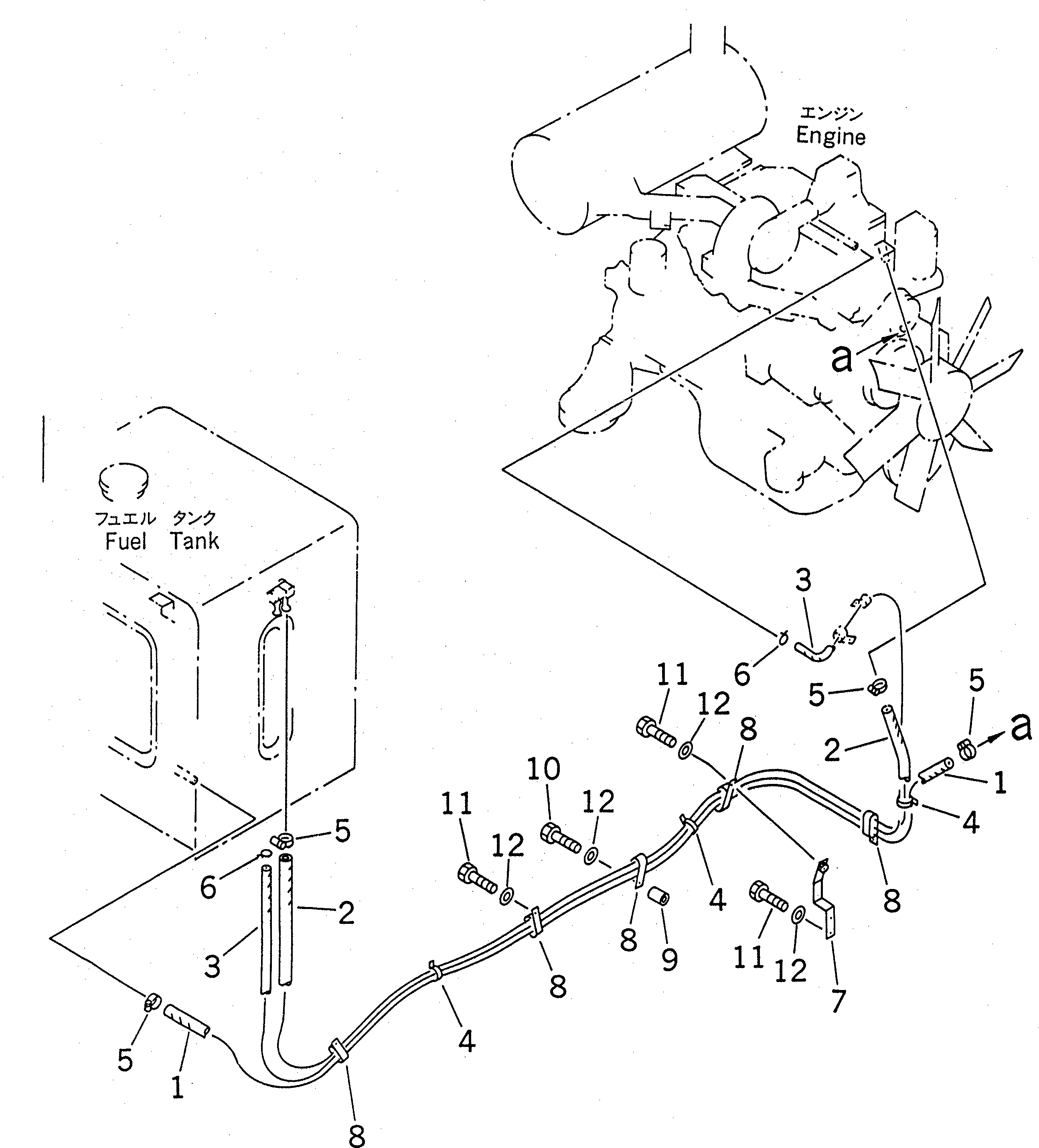 Excavators Komatsu / PC200LC-6 S/N 80001-UP(pc200l2r) / FUEL LINES(#80001-94998)(090050 : D0200-01A0)