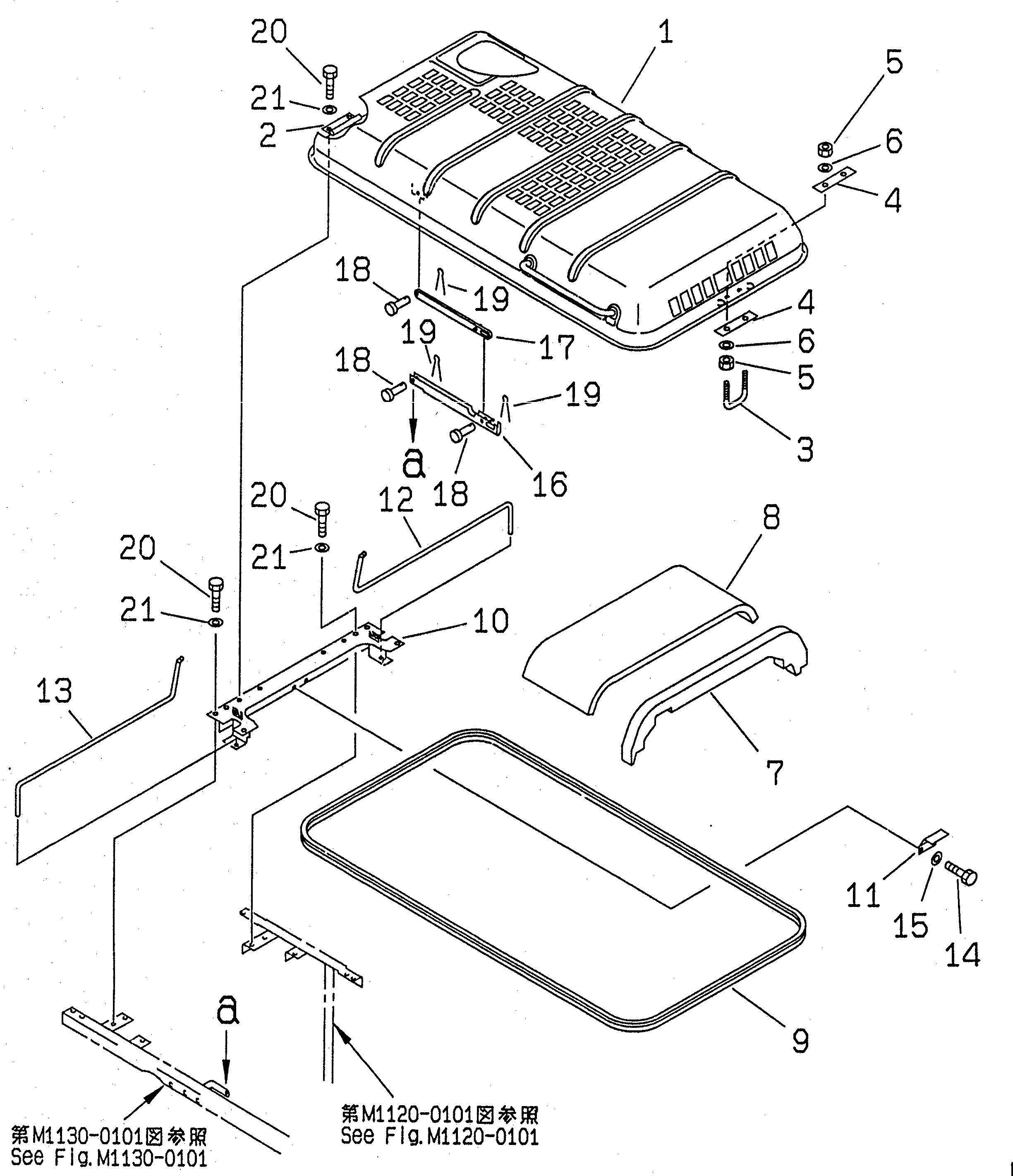 Excavators Komatsu / PC200LC-6 S/N 80001-UP(pc200l2r) / HOOD(#80001-94998)(240010 : M1110-01A0)