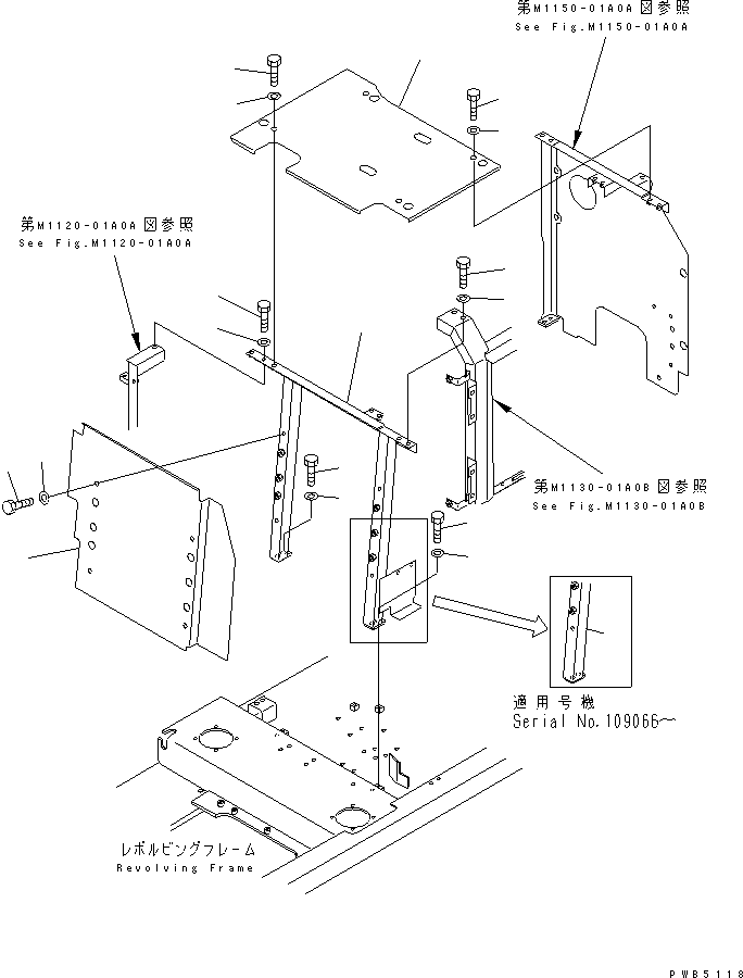 Excavators Komatsu / PC200LC-6 S/N 80001-UP(pc200l2r) / PARTITION (WITH AIR CONDITIONER) (WITH F.O.P.S.)(#94999-)(240340 : M1160-01A5)