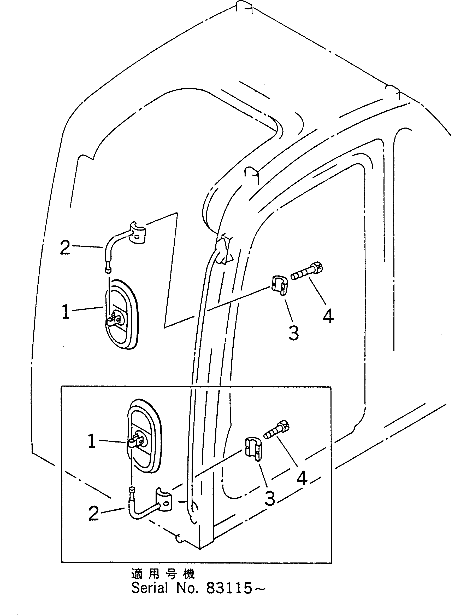 Excavators Komatsu / PC200LC-6 S/N 80001-UP(pc200l2r) / REAR VIEW MIRROR ? L.H.(#80001-90129)(240460 : M1410-01A0)