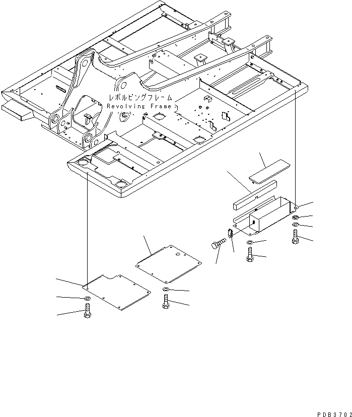 Excavators Komatsu / PC200LC-6 S/N 80001-UP(pc200l2r) / UNDER COVER (REVOLVING FRAME) (LEFT SIDE COVER AND TOOL BOX)(#91087-94998)(240590 : M1810-01A0A)