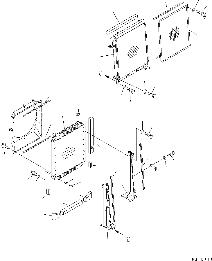 Excavators Komatsu / PC200LC-6H S/N 80001-UP (Hyper GX Spec.)(pc200l3c) / COOLING (RADIATOR) (SAE FAN GUARD) (WITH HEATER)(#96514-106005)(060040 : C0100-01A4A)