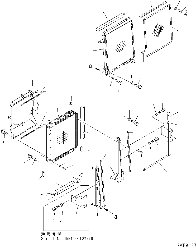 Excavators Komatsu / PC200LC-6H S/N 80001-UP (Hyper GX Spec.)(pc200l3c) / COOLING (RADIATOR) (WITH AIR CONDITIONER)(#96514-106005)(060060 : C0100-01A7B)