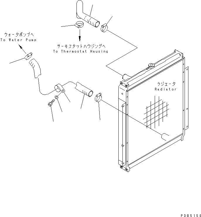 Excavators Komatsu / PC200LC-6H S/N 80001-UP (Hyper GX Spec.)(pc200l3c) / COOLING (PIPING)(#96514-)(060100 : C0100-02A0B)