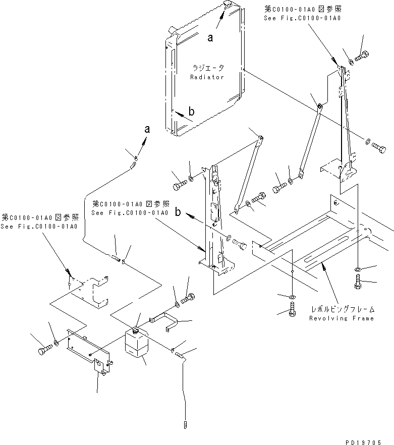 Excavators Komatsu / PC200LC-6H S/N 80001-UP (Hyper GX Spec.)(pc200l3c) / COOLING (SUB TANK AND RADIATOR MOUNT)(060120 : C0100-03A0)