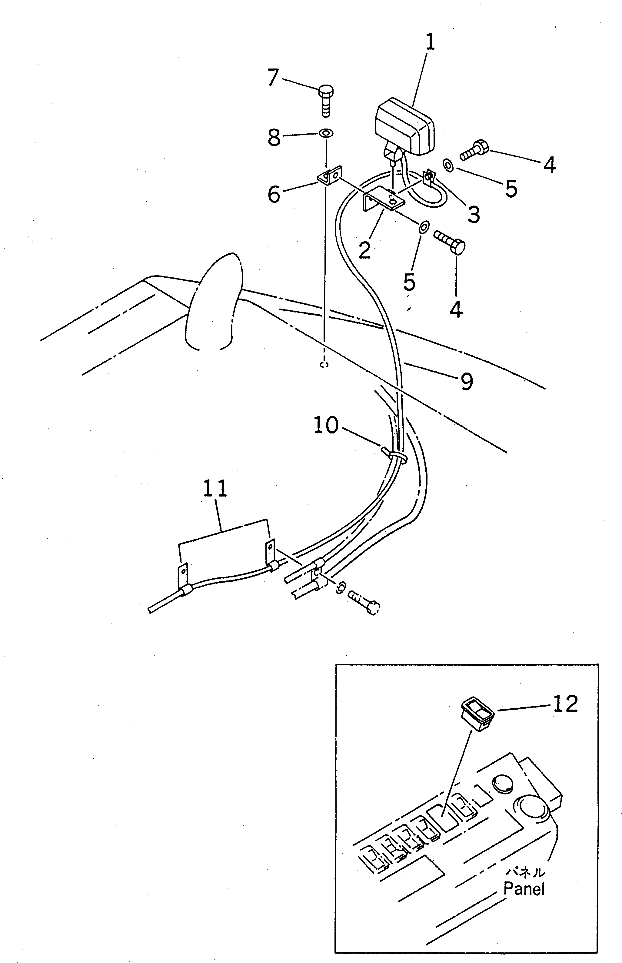 Excavators Komatsu / PC200LC-6H S/N 80001-UP (Hyper GX Spec.)(pc200l3c) / REAR WORK LAMP(120400 : E0320-01A0)