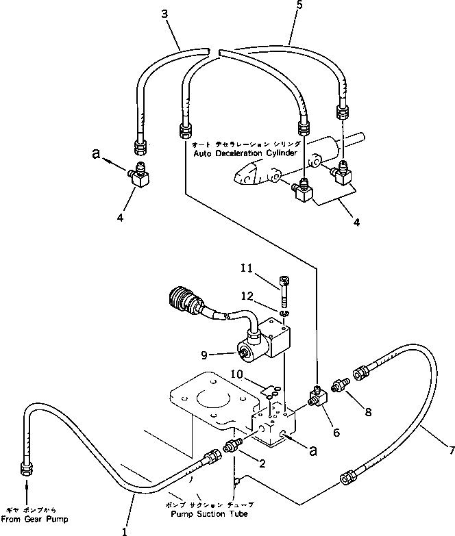 Excavators Komatsu / PC200LC-3 S/N 20001-UP(pc200l5c) / AUTO DECELERATION CYLINDER PIPING (2/2) (WITH AUTO DECELERATION)(#20001-21463)(030090 : 1123)