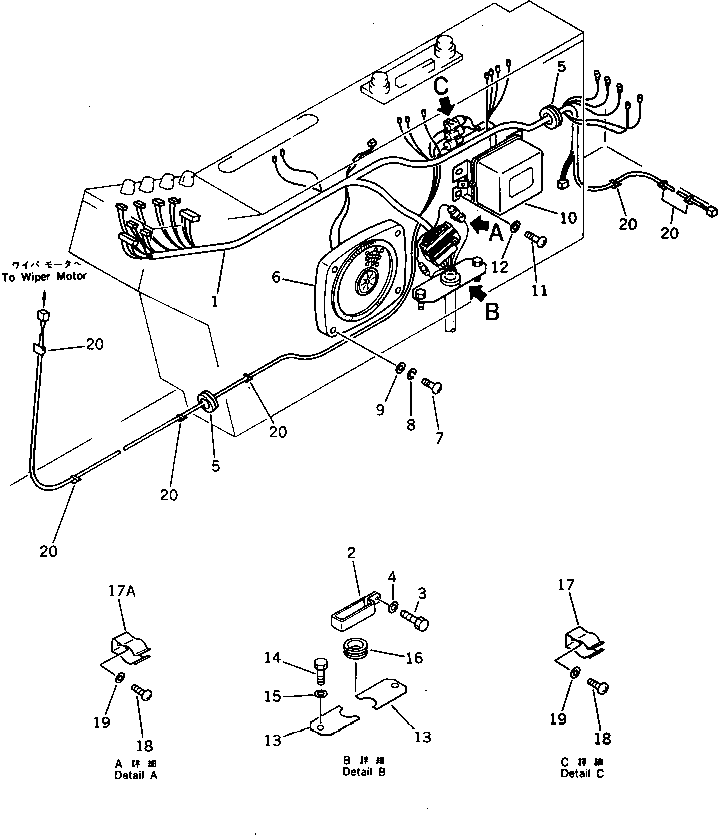 Excavators Komatsu / PC200LC-3 S/N 20001-UP(pc200l5c) / INSTRUMENT PANEL (2/2) (FOR LONG LEVER CONTROL)(#20001-20331)(030210 : 1413)