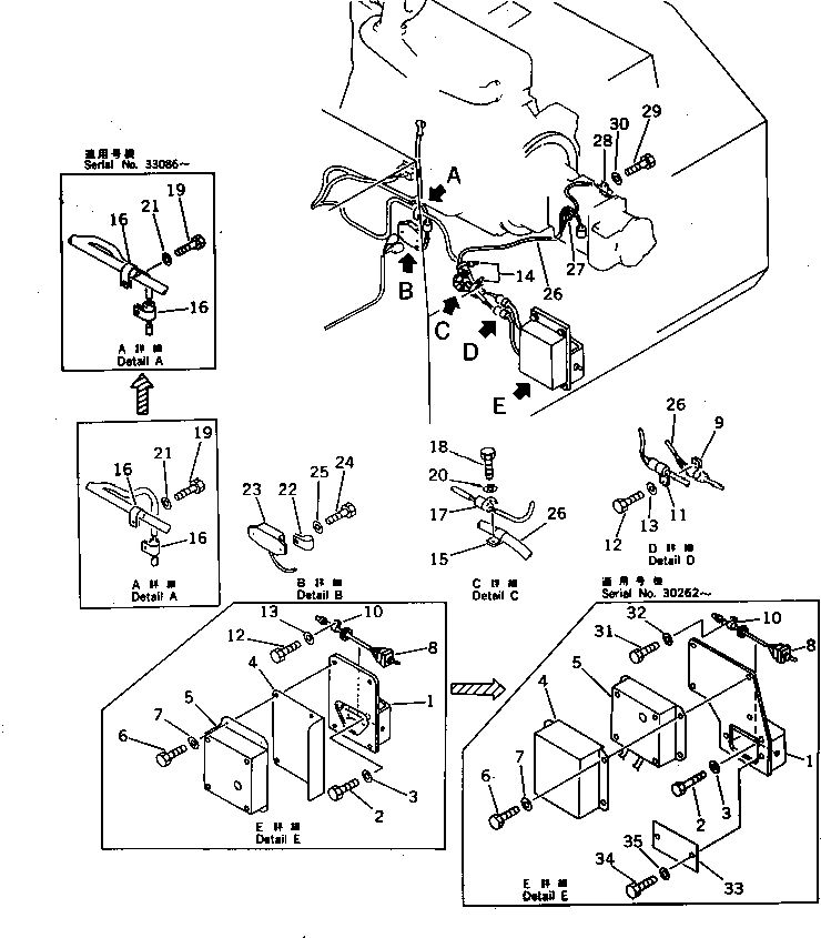 Excavators Komatsu / PC200LC-3 S/N 20001-UP(pc200l5c) / ELECTRICAL SYSTEM (WIRING) (2/2) (WITH AUTO DECELERATION ? SWING MECHANICAL BRAKE ? 3-STAGE)(#25924-)(030380 : 1435B)