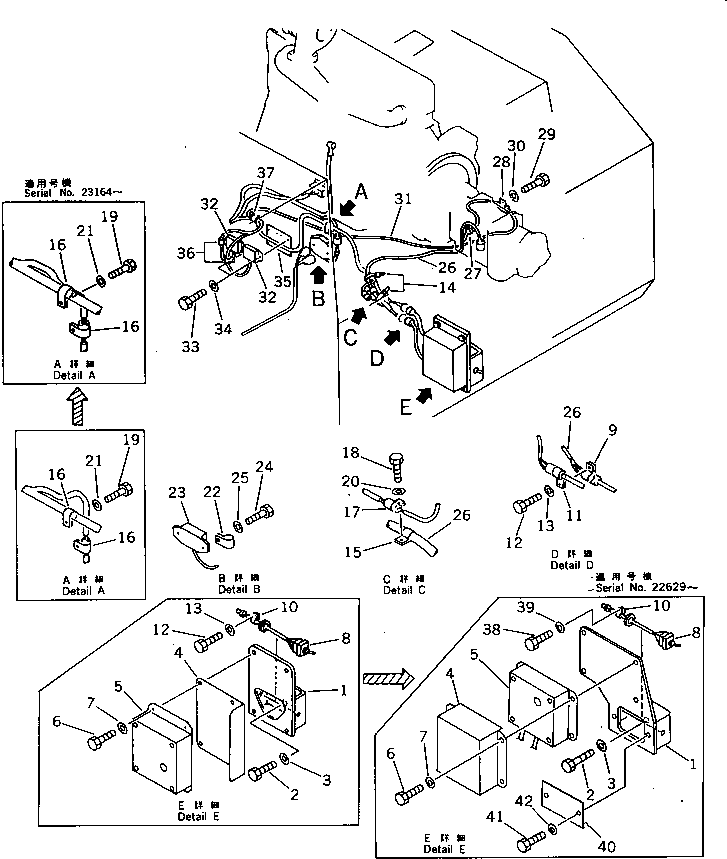 Excavators Komatsu / PC200LC-3 S/N 20001-UP(pc200l5c) / ELECTRICAL SYSTEM (WIRING) (2/2) (WITHOUT AUTO DECELERATION ? WITH SWING MECHANICAL BRAKE ? 3-STAGE)(#25924-)(030400 : 1438)