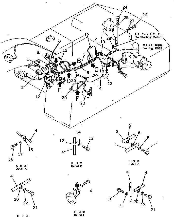 Excavators Komatsu / PC200LC-3 S/N 20001-UP(pc200l5c) / ELECTRICAL SYSTEM (WIRING) (1/2) (WITHOUT AUTO DECELERATION ? SWING MECHANICAL BRAKE) (WITH 2-STAGE)(#20001-25923)(030410 : 1441)