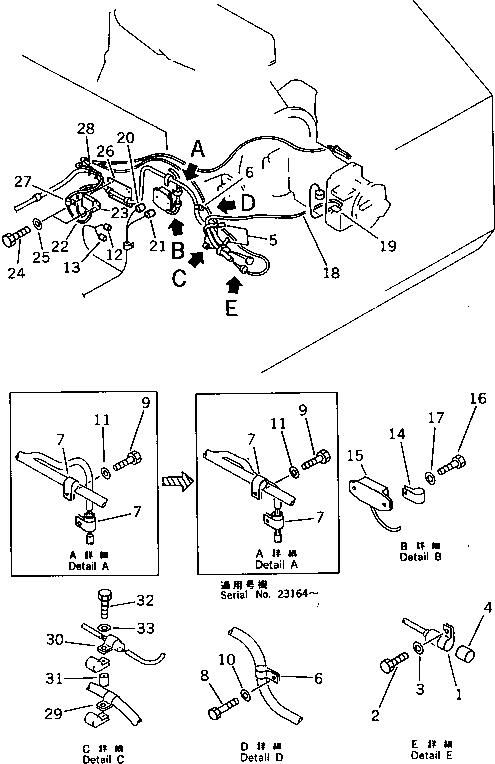 Excavators Komatsu / PC200LC-3 S/N 20001-UP(pc200l5c) / ELECTRICAL SYSTEM(WIRING)(2/2)(WITH AUTO DECELERATION ?WITHOUT SWING MECHANICAL BRAKE ?WITH 2-STAGE)(#25924-)(030460 : 1446)